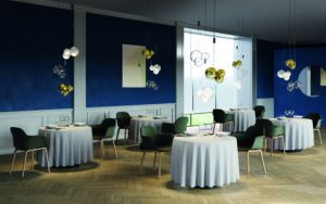 Luminaires boules restaurant