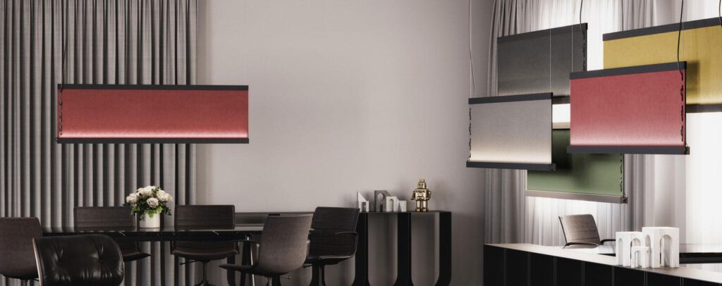 Eclairages suspendus acoustiques
