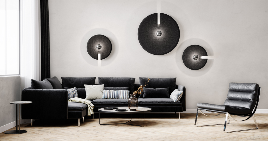 Eclairage mural acoustique