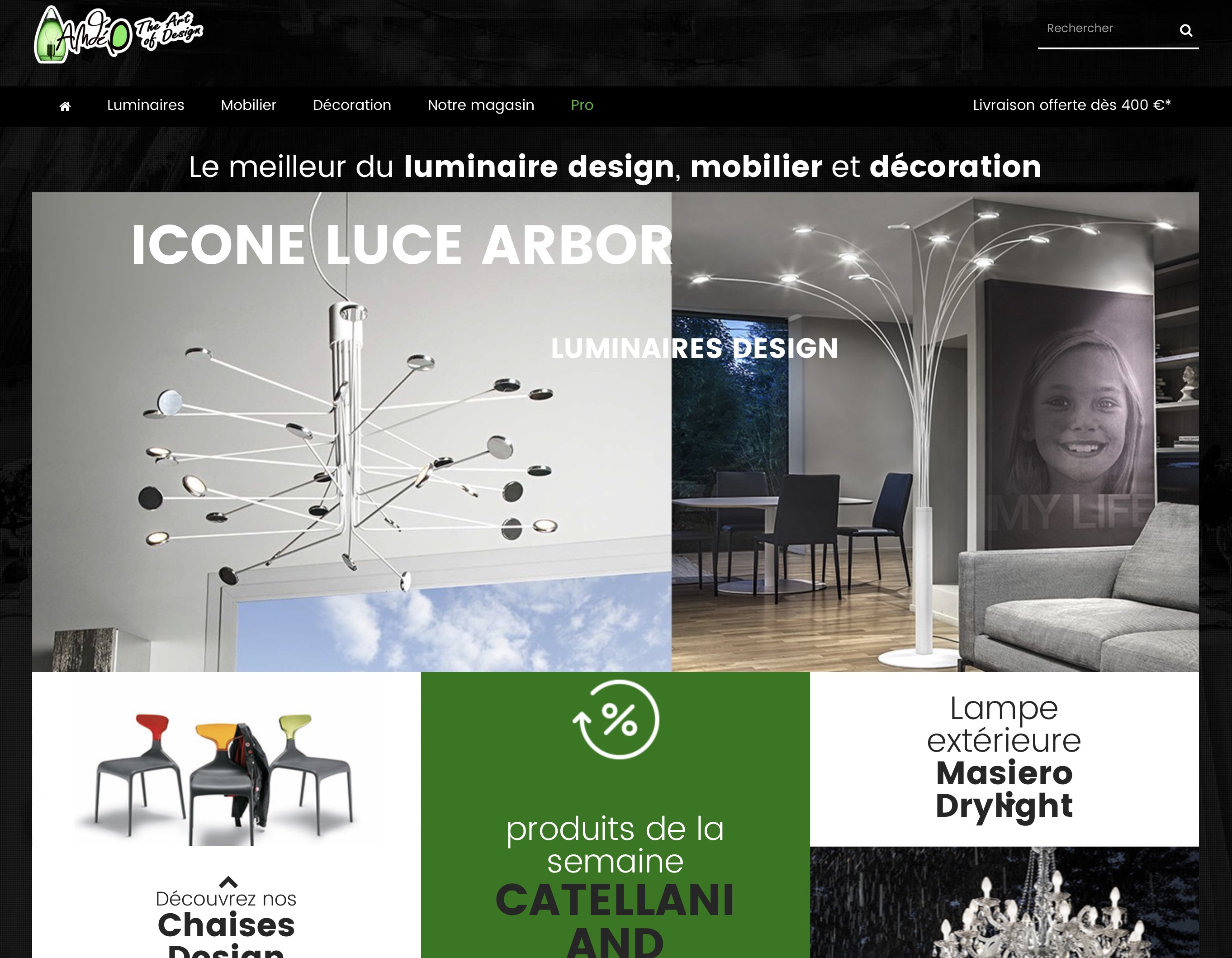 Boutique en ligne de Luminaires Design